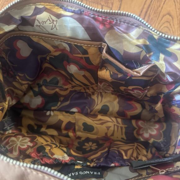 Franco Sarto Brown Faux Leather Handbag Purse Crossbody Shoulder Bag Pockets - Picture 7 of 16